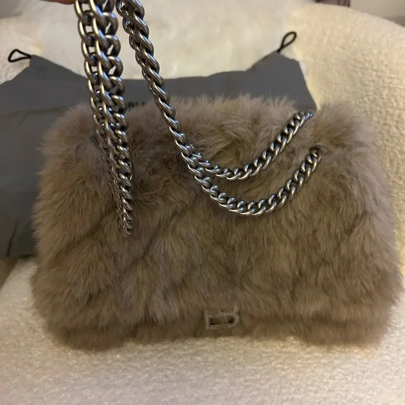 Balenciaga Crush Chain Faux Fur Bag - Picture 5 of 12